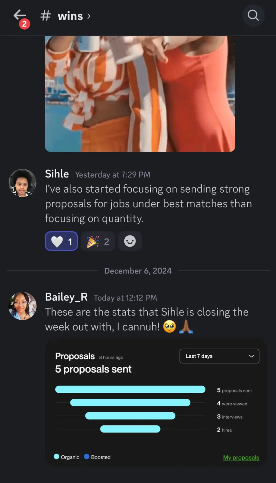 Sihle's proposal results